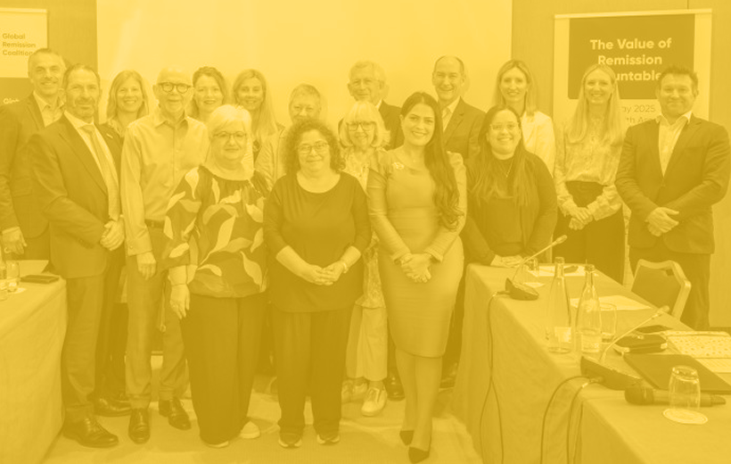 Team photo with yellow color overlay